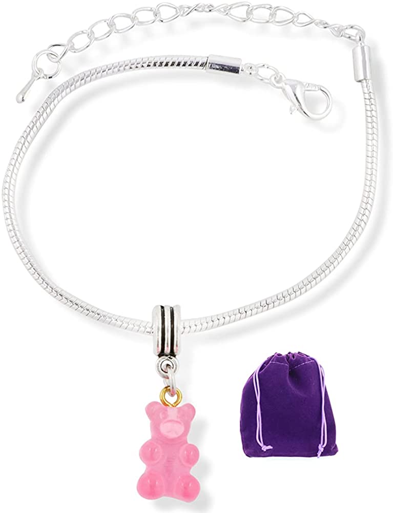 Emerald Park Jewelry Gummy Bear Snake Chain Charm Bracelet-4
