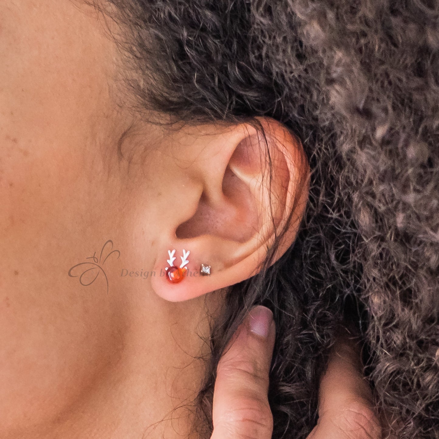 Vente d'échantillons : Puces d'oreilles Renne en argent sterling