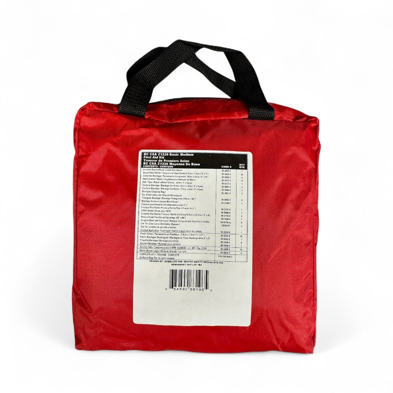 Trousse de premiers soins intermédiaires moyenne BC CSA Z1220 – Vrac dans un sac souple