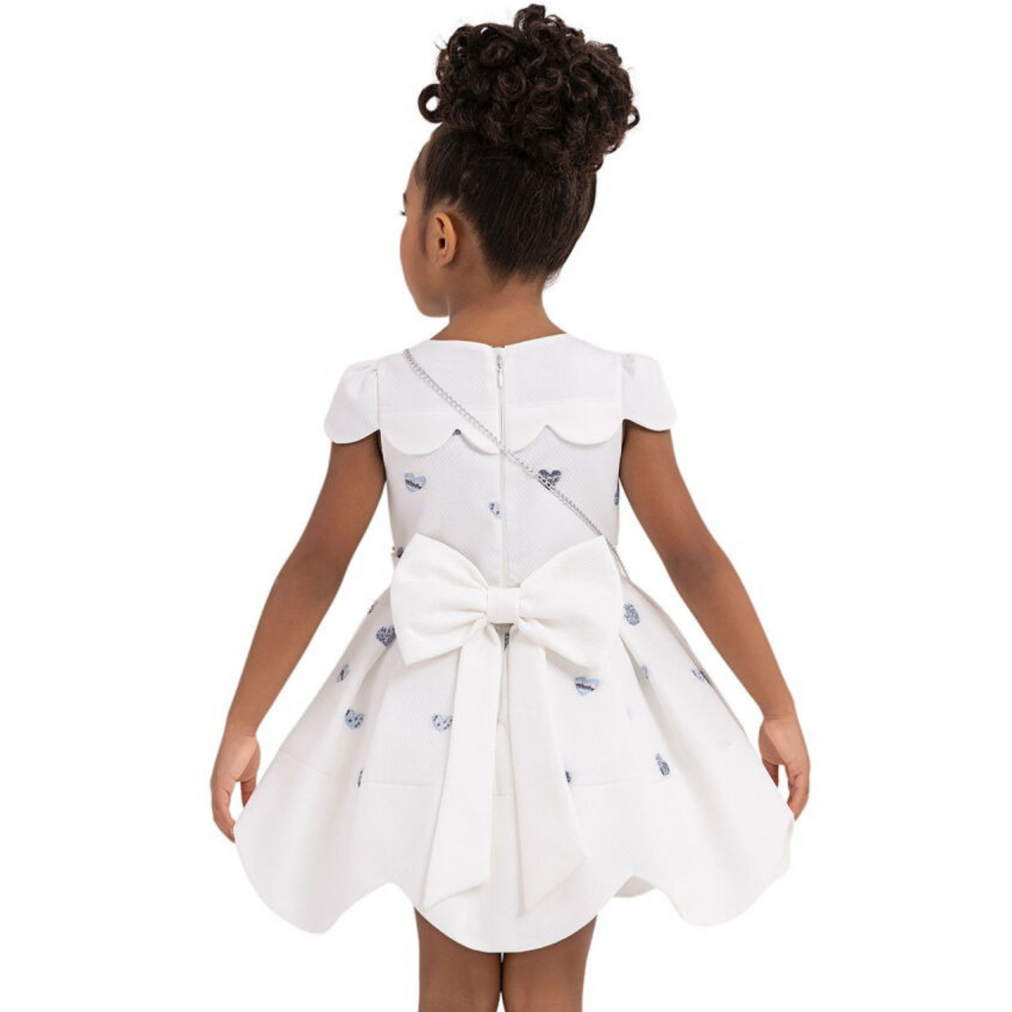 Robe de soirée fille Cœurs bleus
