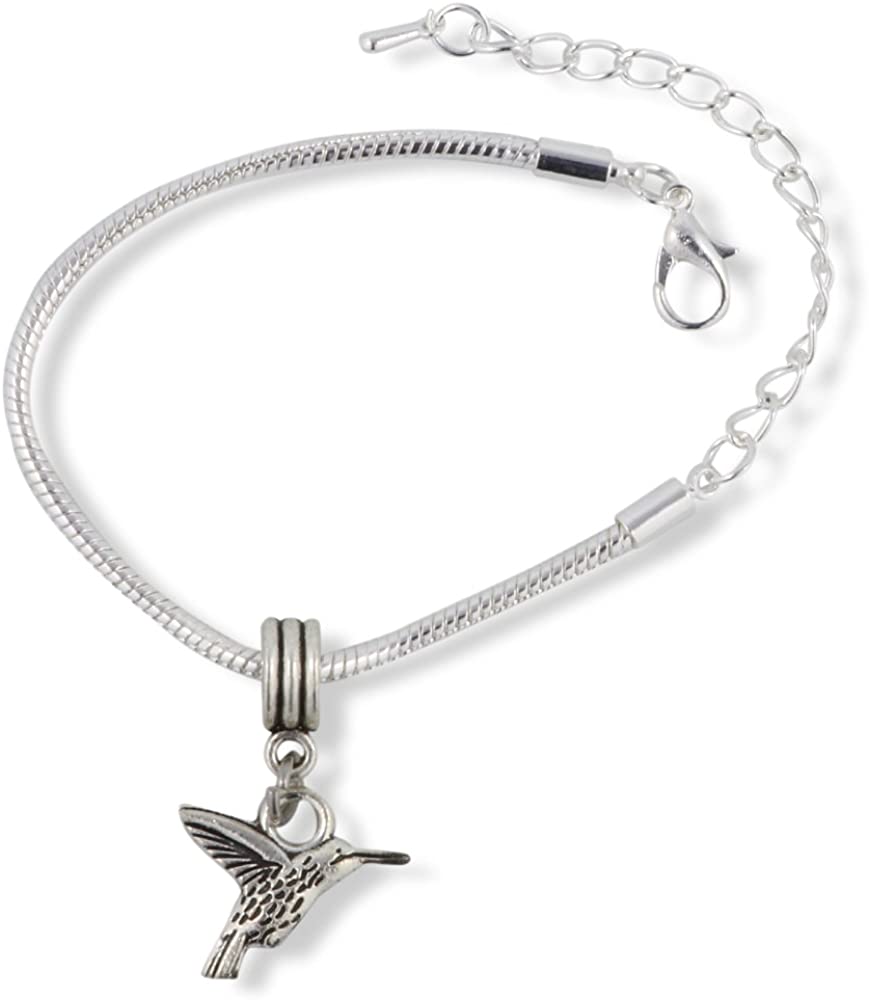Emerald Park Jewelry Hummingbird 3D Snake Chain Charm Bracelet-0