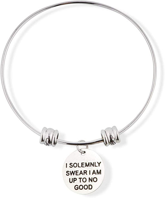 I Solemnly Swear I am Up To No Good Fancy Charm Bangle Bracelet Jewelry-0