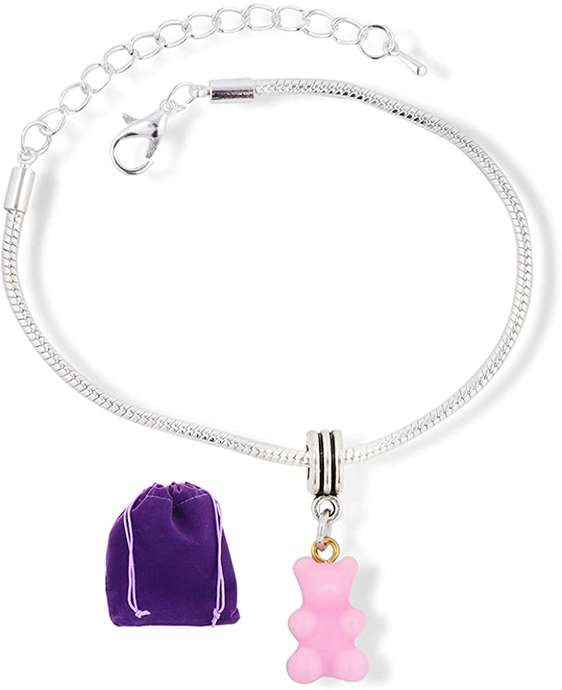 Emerald Park Jewelry Gummy Bear Snake Chain Charm Bracelet-0