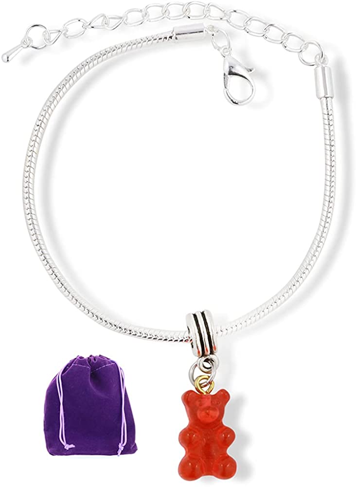 Emerald Park Jewelry Gummy Bear Snake Chain Charm Bracelet-3