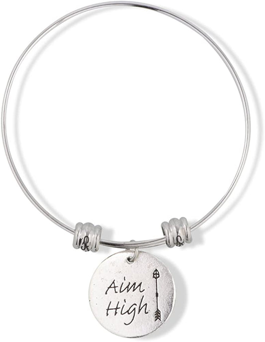 EPJ Aim High Text Fancy Charm Bangle-0