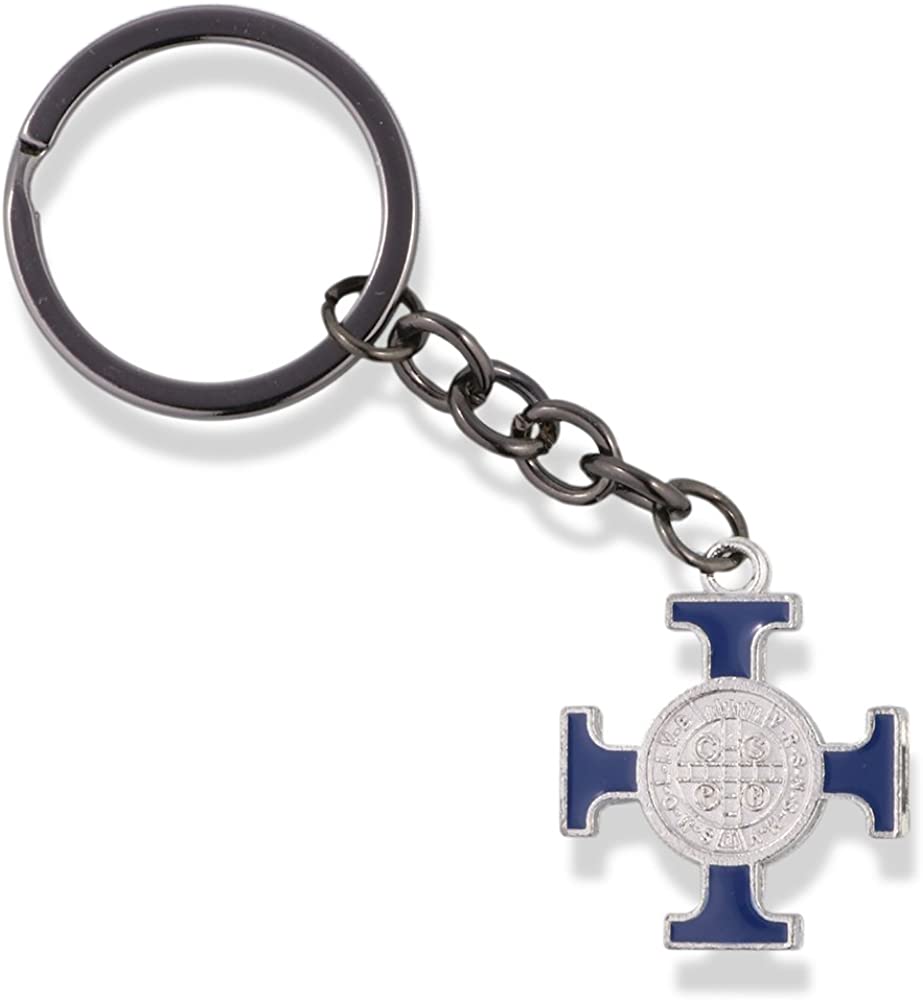 EPJ Saint Michael Blue Cross Charm Keychain-1