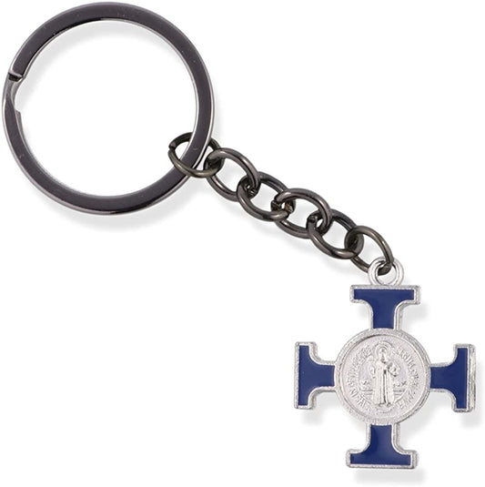 EPJ Saint Michael Blue Cross Charm Keychain-0