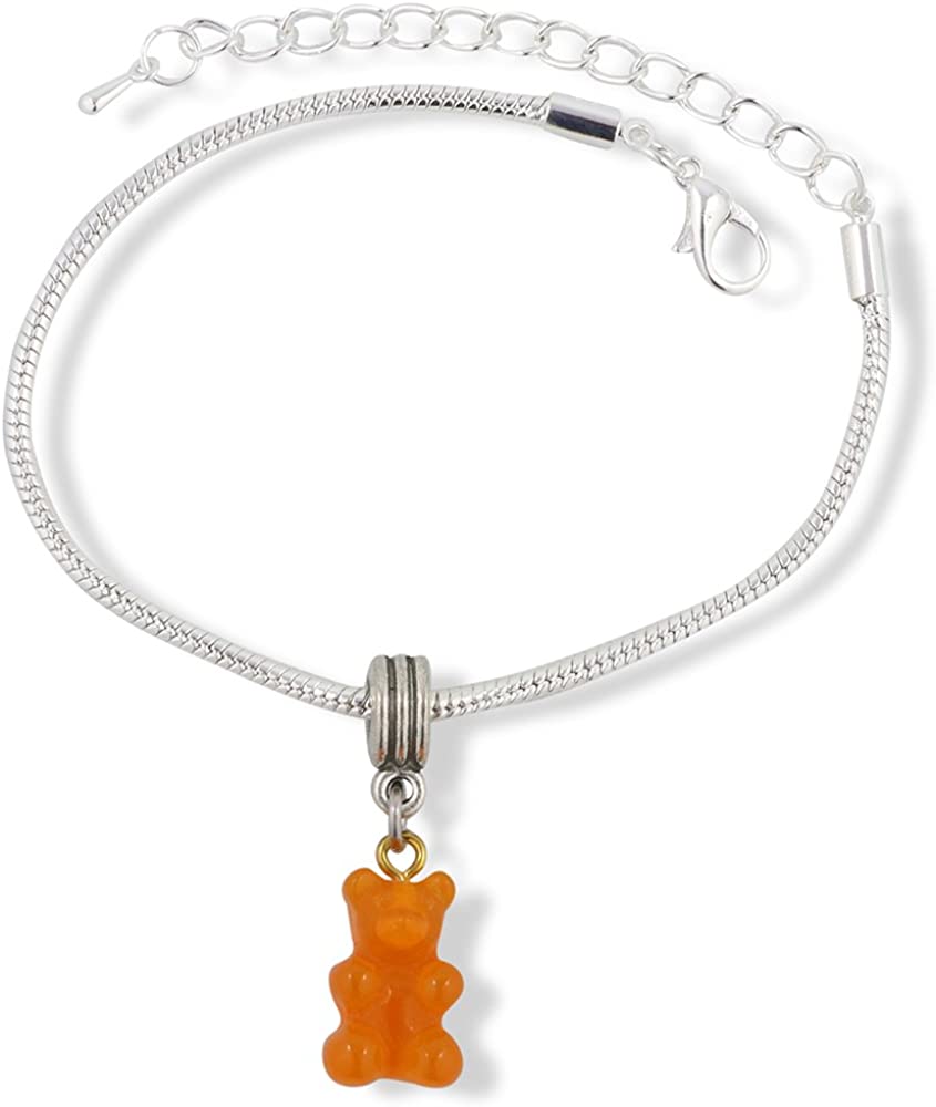 Emerald Park Jewelry Gummy Bear Snake Chain Charm Bracelet-2
