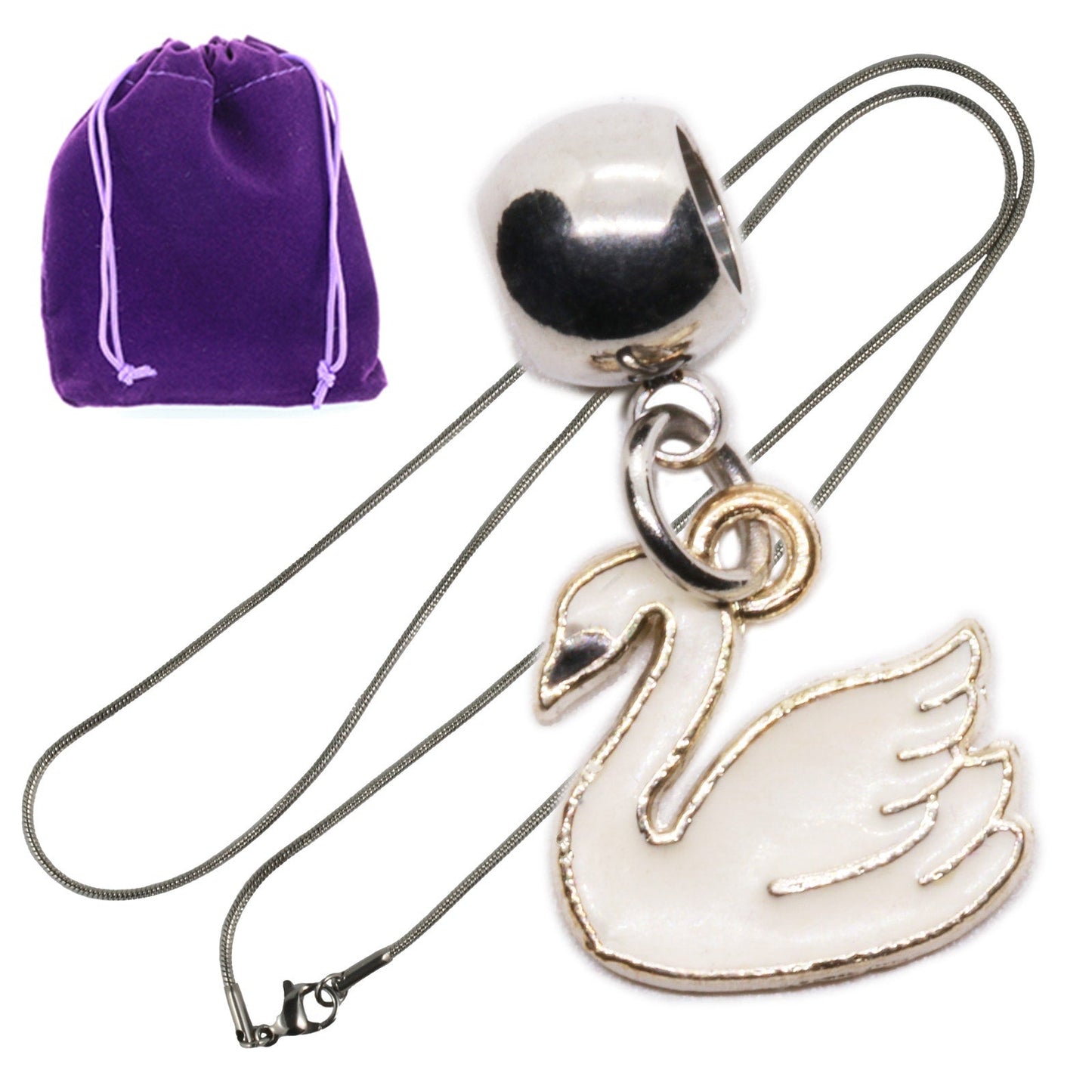 Collier Cygne Élégant - Pendentif Cygne Blanc Exquis pour Femme, Collier Oiseau en Argent Sterling, Superbe Cadeau Bijou Cygne pour Elle, Design Délicat et Intemporel