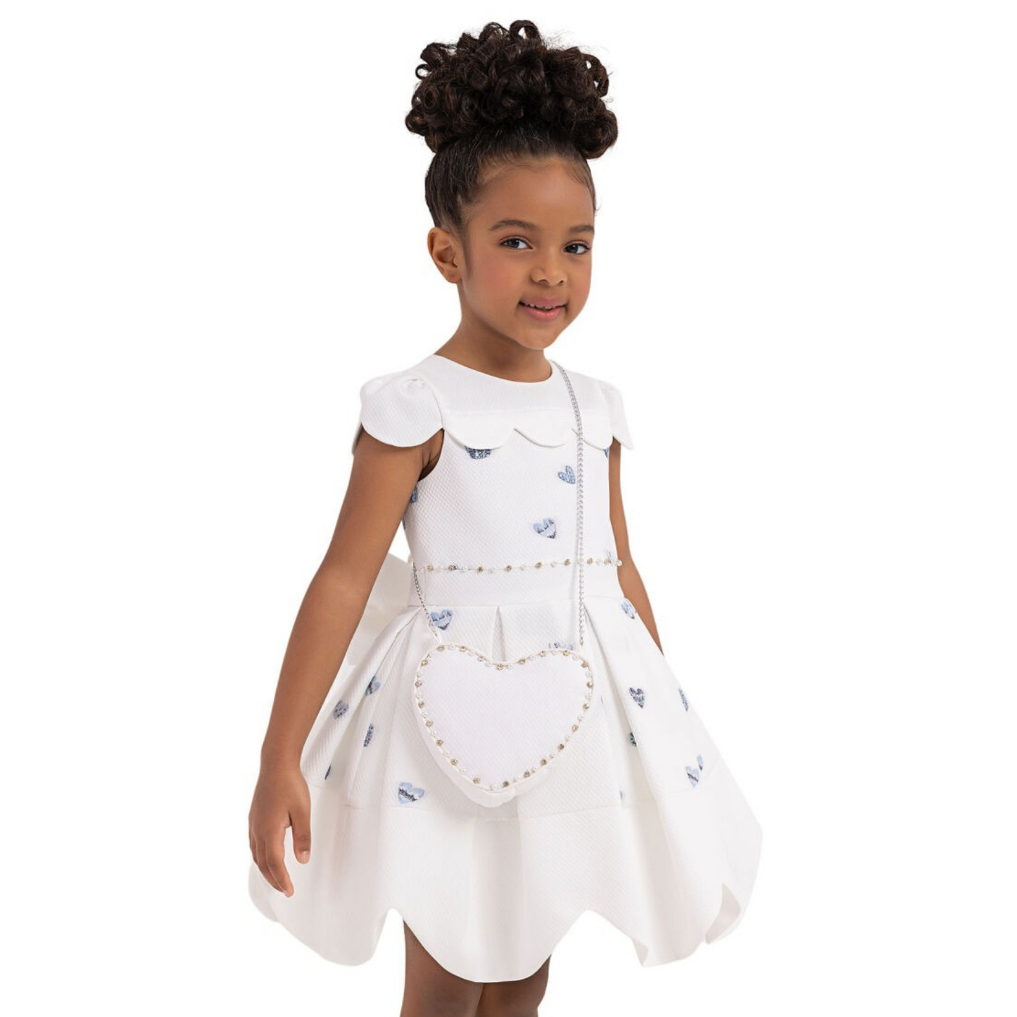 Robe de soirée fille Cœurs bleus