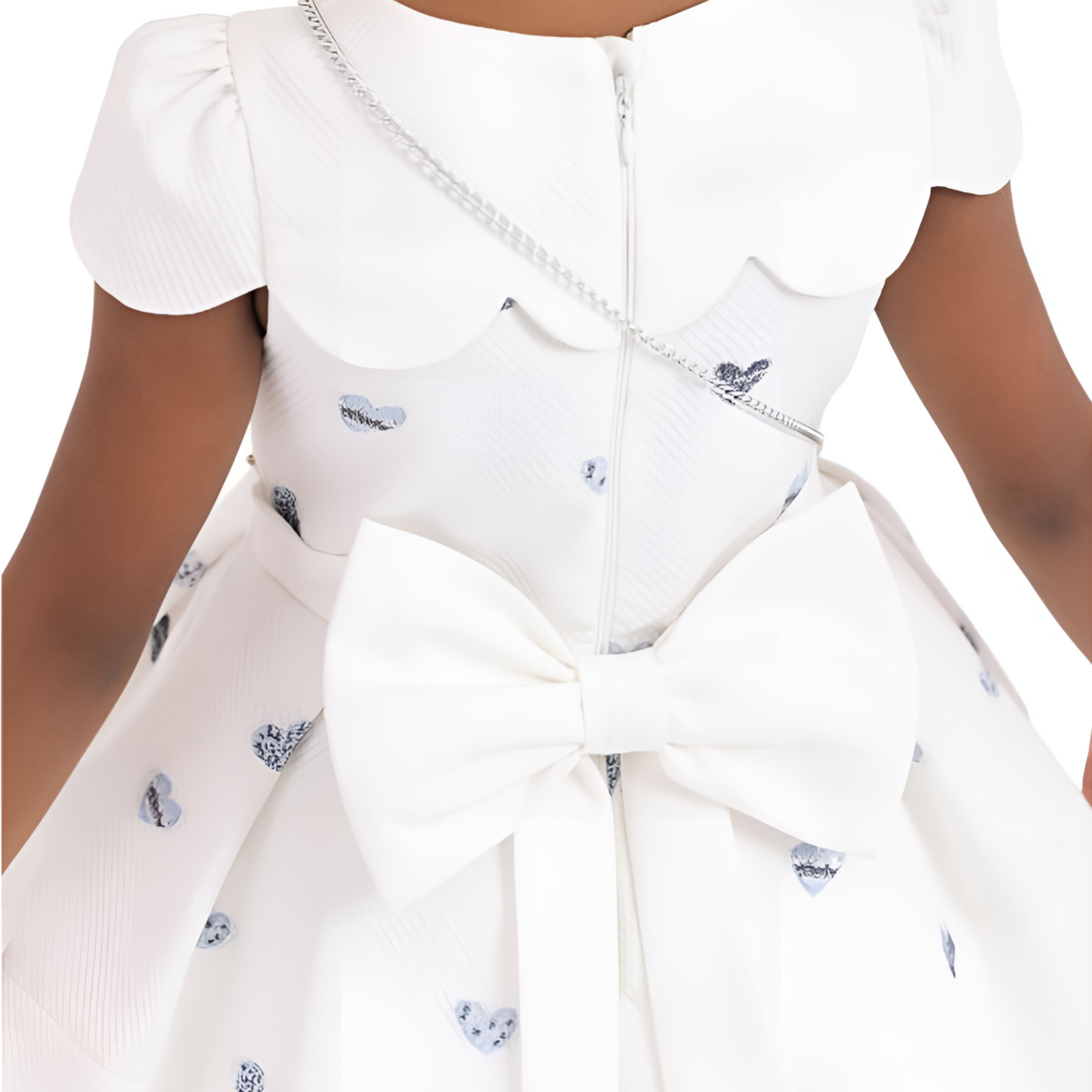 Robe de soirée fille Cœurs bleus