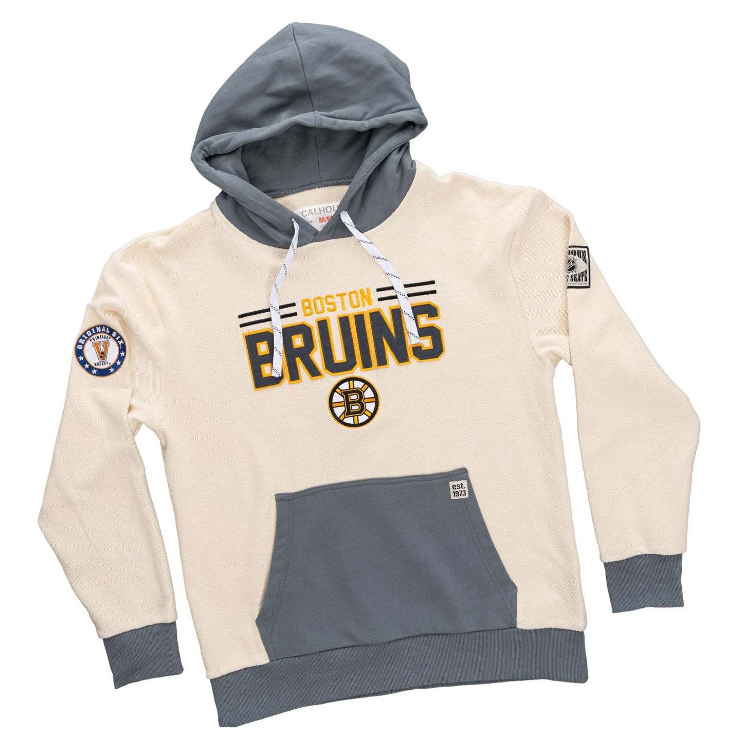 Chandail à capuchon unisexe de qualité supérieure Boston Bruins NHL Retro en tissu éponge inversé