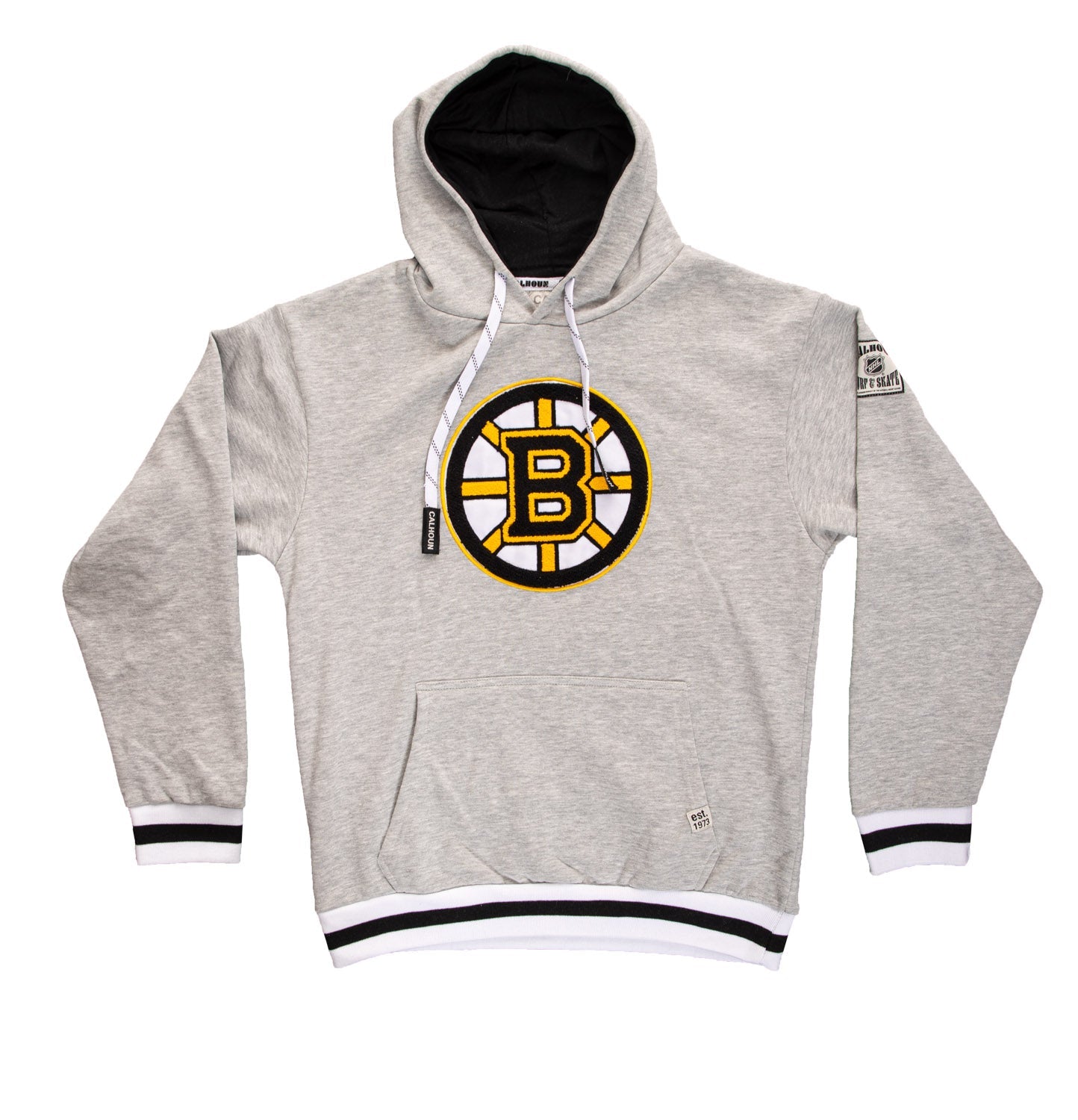 Chandail à capuchon avec logo tissé en chenille de première qualité Boston Bruins, style Muskoka