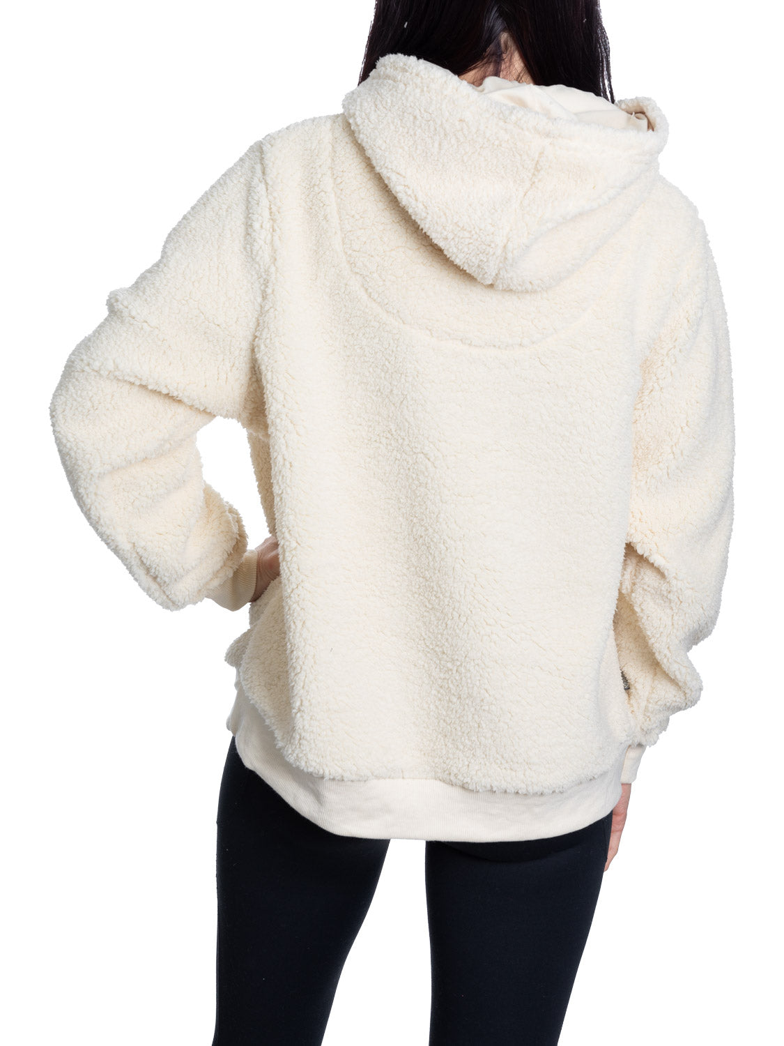 Hoodie Sherpa femme Vancouver Canucks avec logo Chenille de qualité supérieure