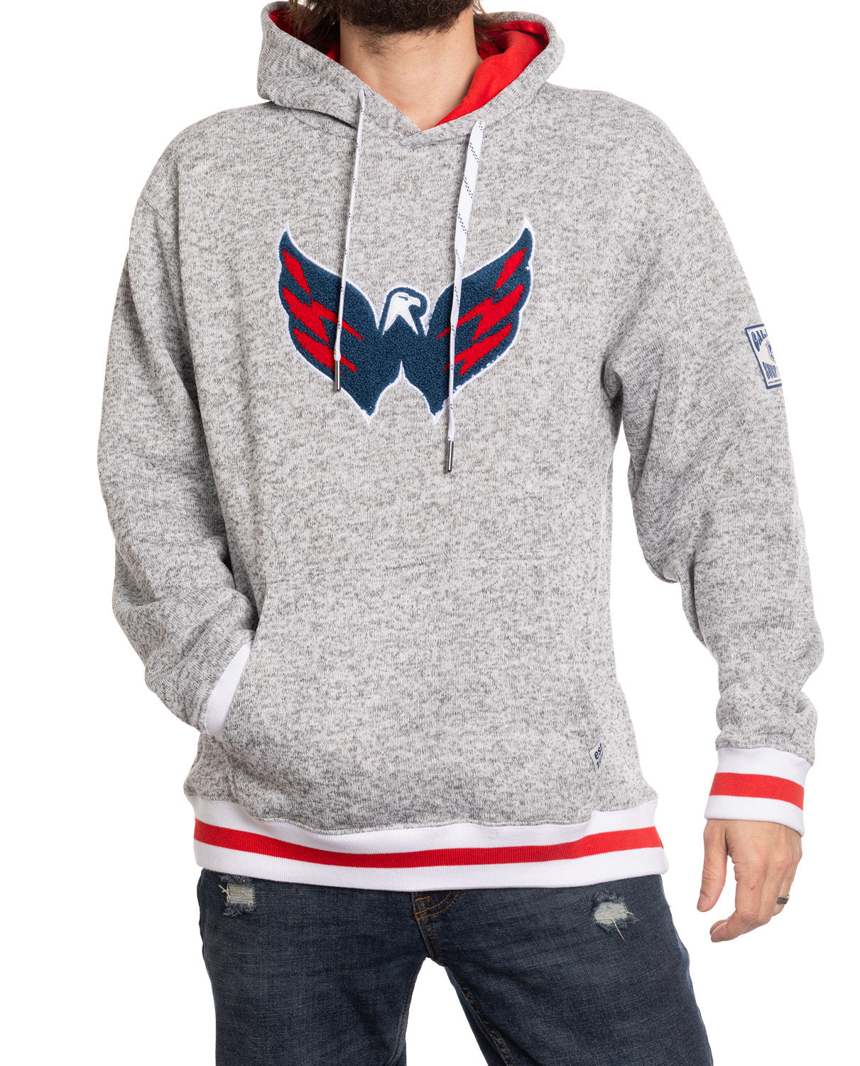 Chandail à capuchon Washington Capitals « style Muskoka » avec logo tissé en chenille de qualité supérieure