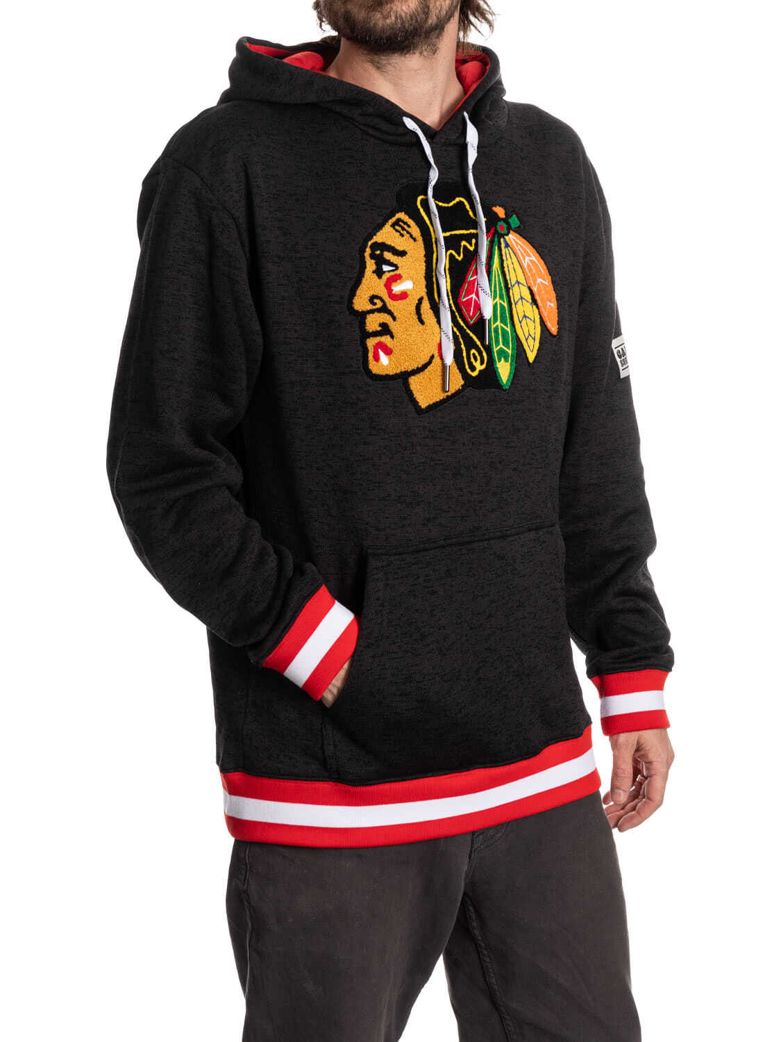 Chandail à capuchon des Blackhawks de Chicago Muskoka - Édition noire