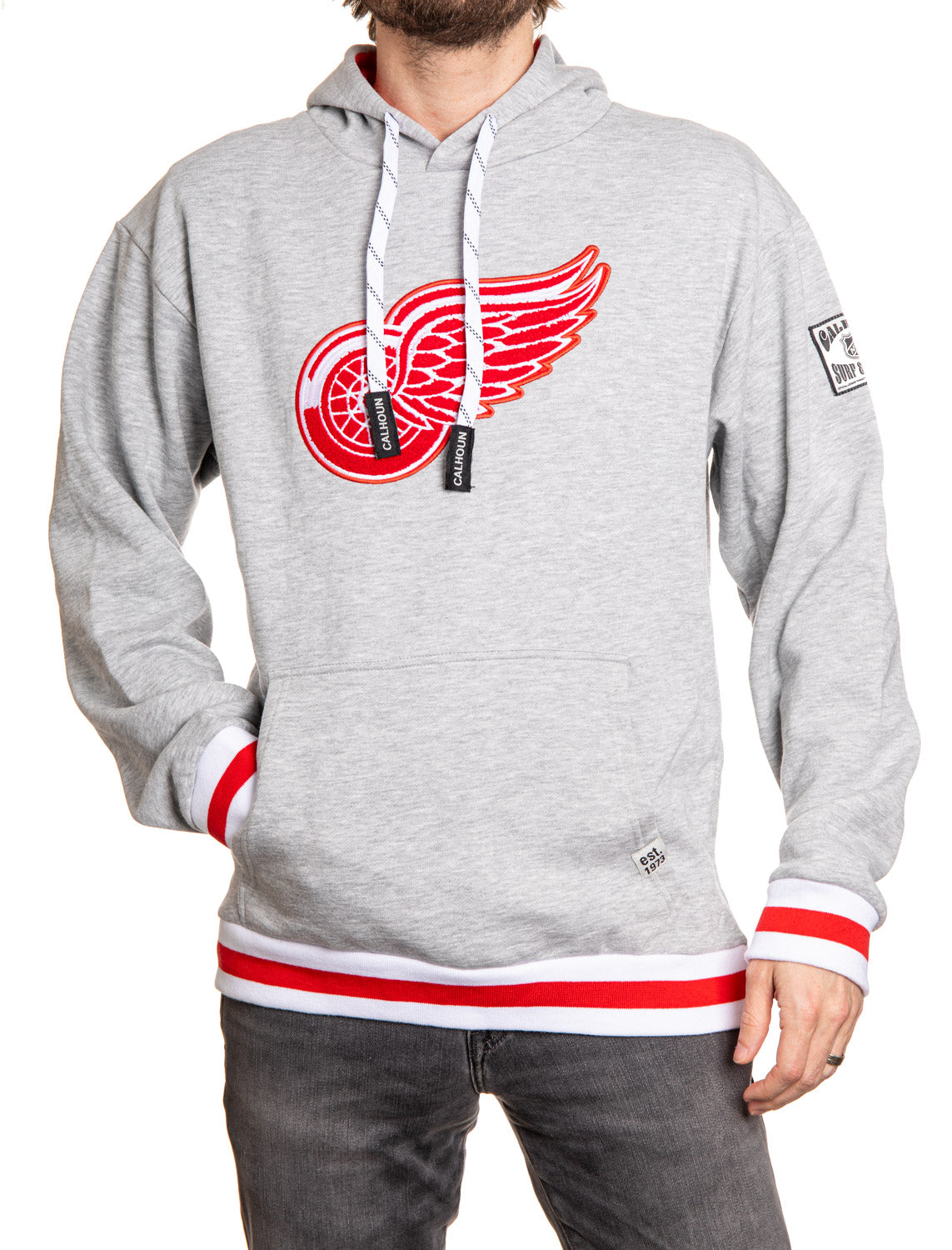 Chandail à capuchon avec logo tissé chenille de qualité supérieure « style Muskoka » des Red Wings de Detroit