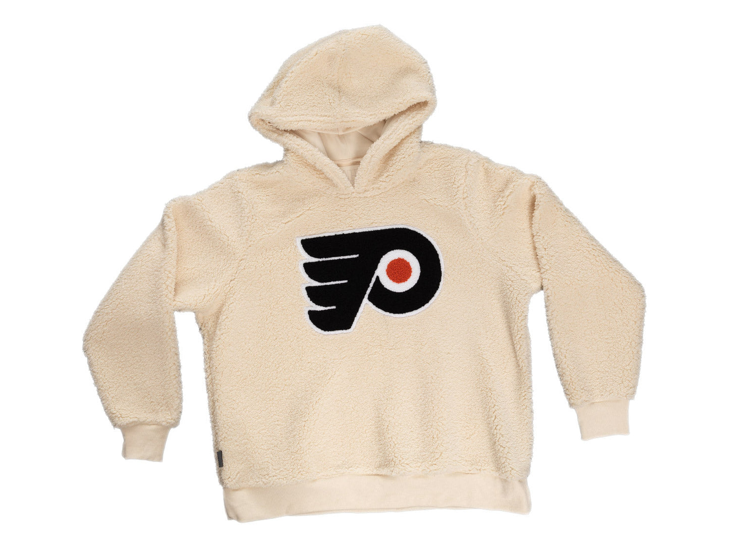 Chandail à capuchon Sherpa pour femmes des Flyers de Philadelphie avec logo en chenille de première qualité