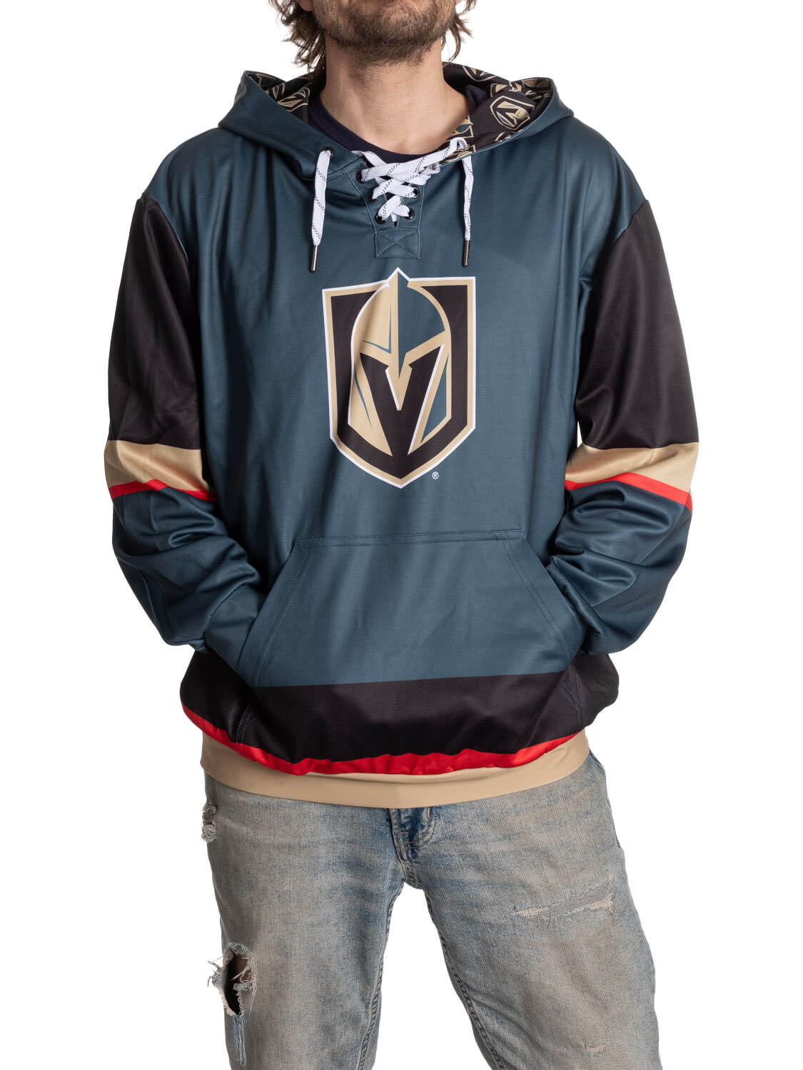 Chandail à capuchon à lacets de hockey des Golden Knights de Vegas