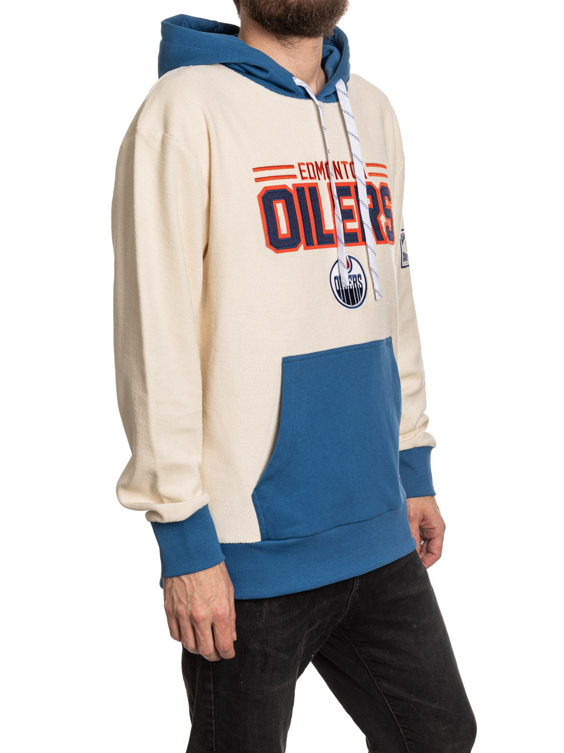 Chandail à capuchon de première qualité unisexe en tissu éponge inversé rétro des Oilers d'Edmonton de la LNH