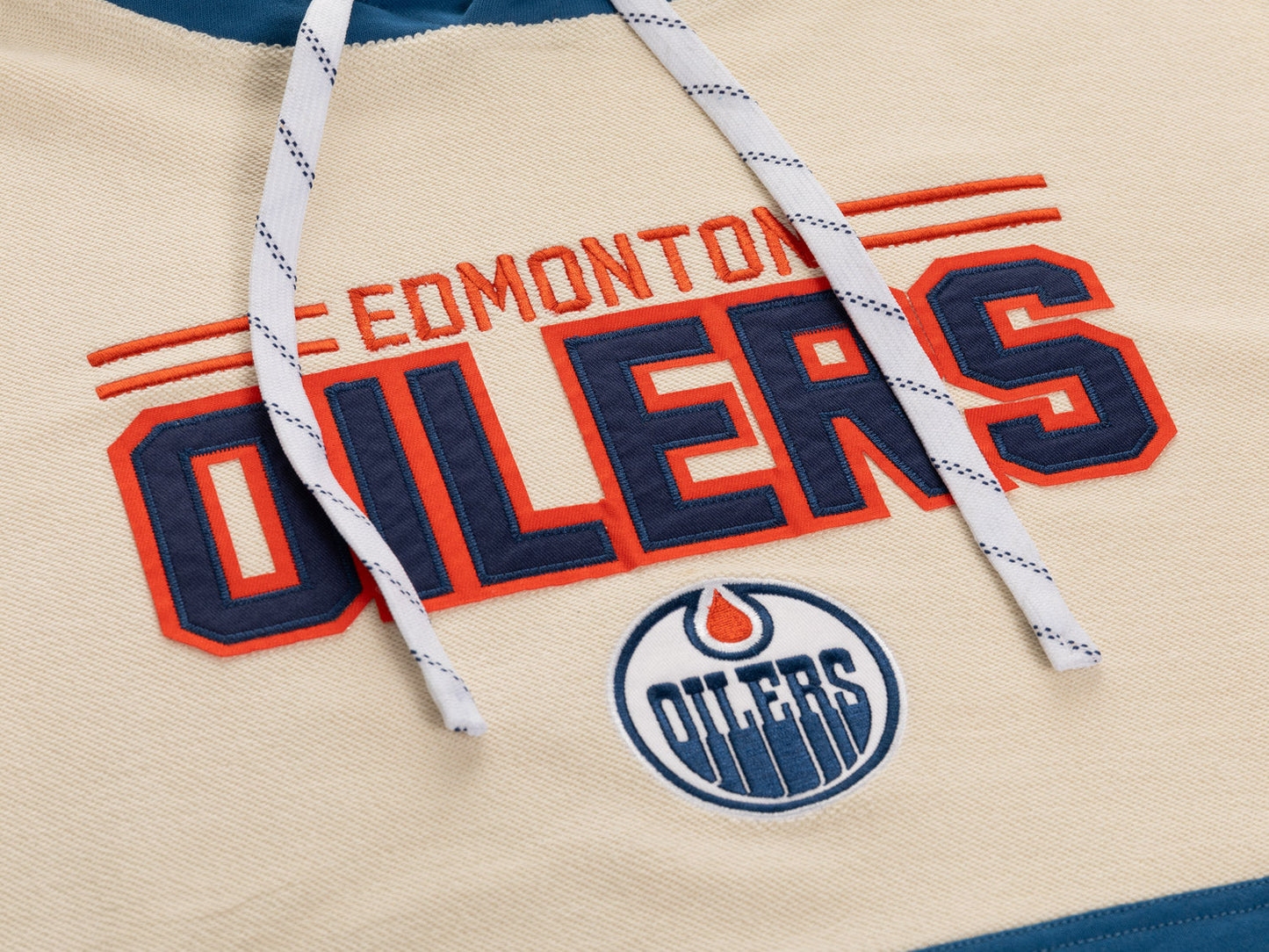 Chandail à capuchon de première qualité unisexe en tissu éponge inversé rétro des Oilers d'Edmonton de la LNH