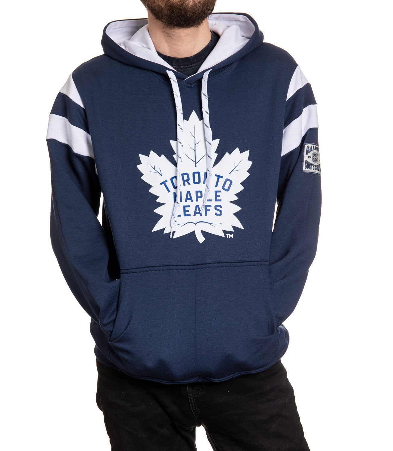 Chandail à capuchon de style universitaire rétro des Maple Leafs de Toronto