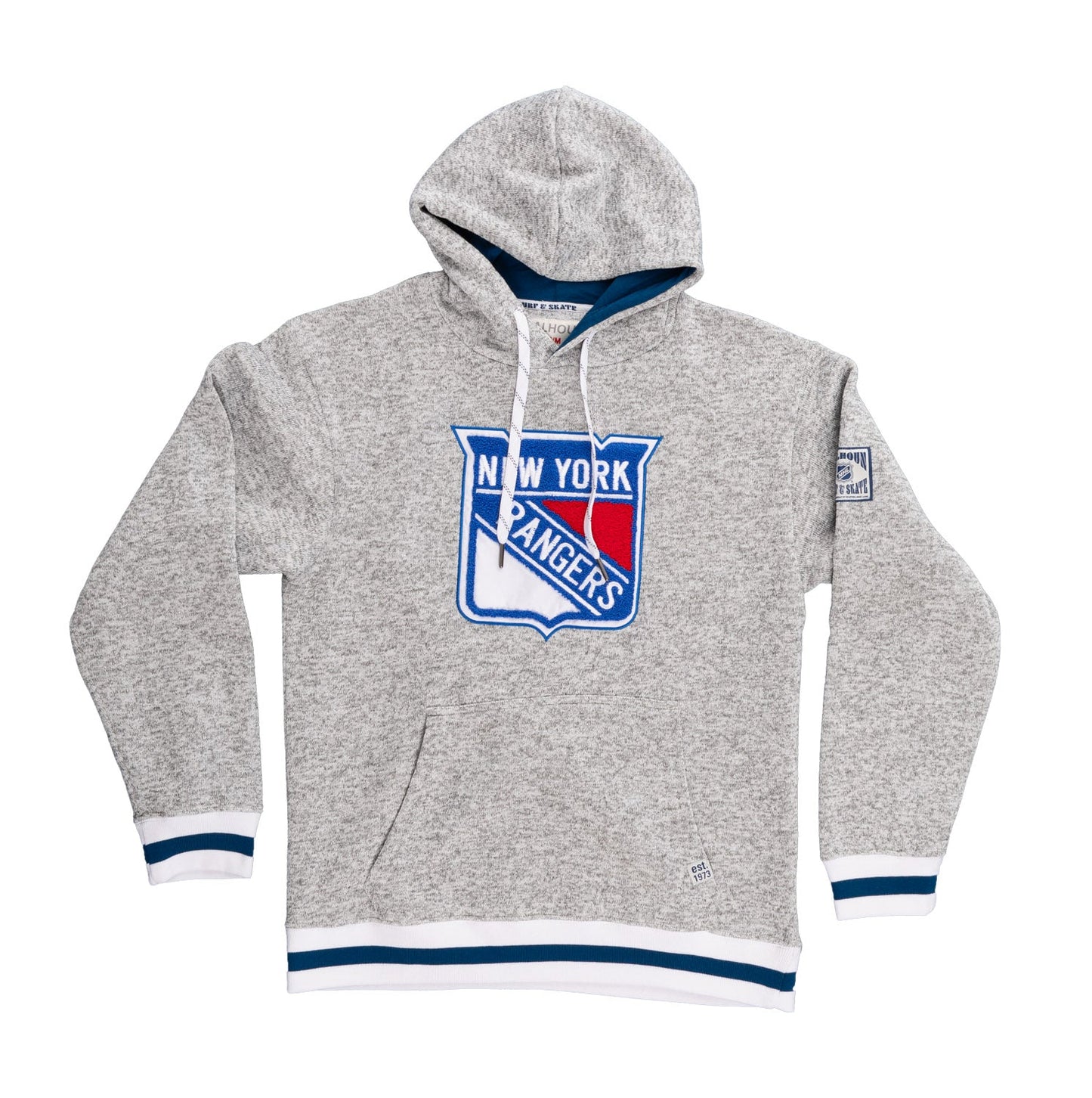 Sweat à capuche tissé haut de gamme à logo chenille des New York Rangers, style "Muskoka"