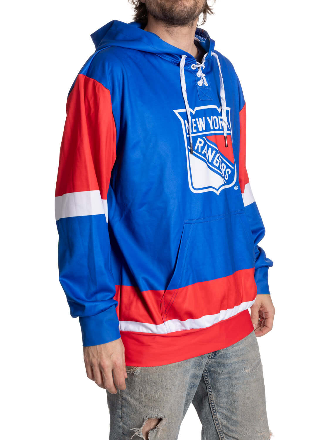Sweat à capuche lacets de hockey des Rangers de New York