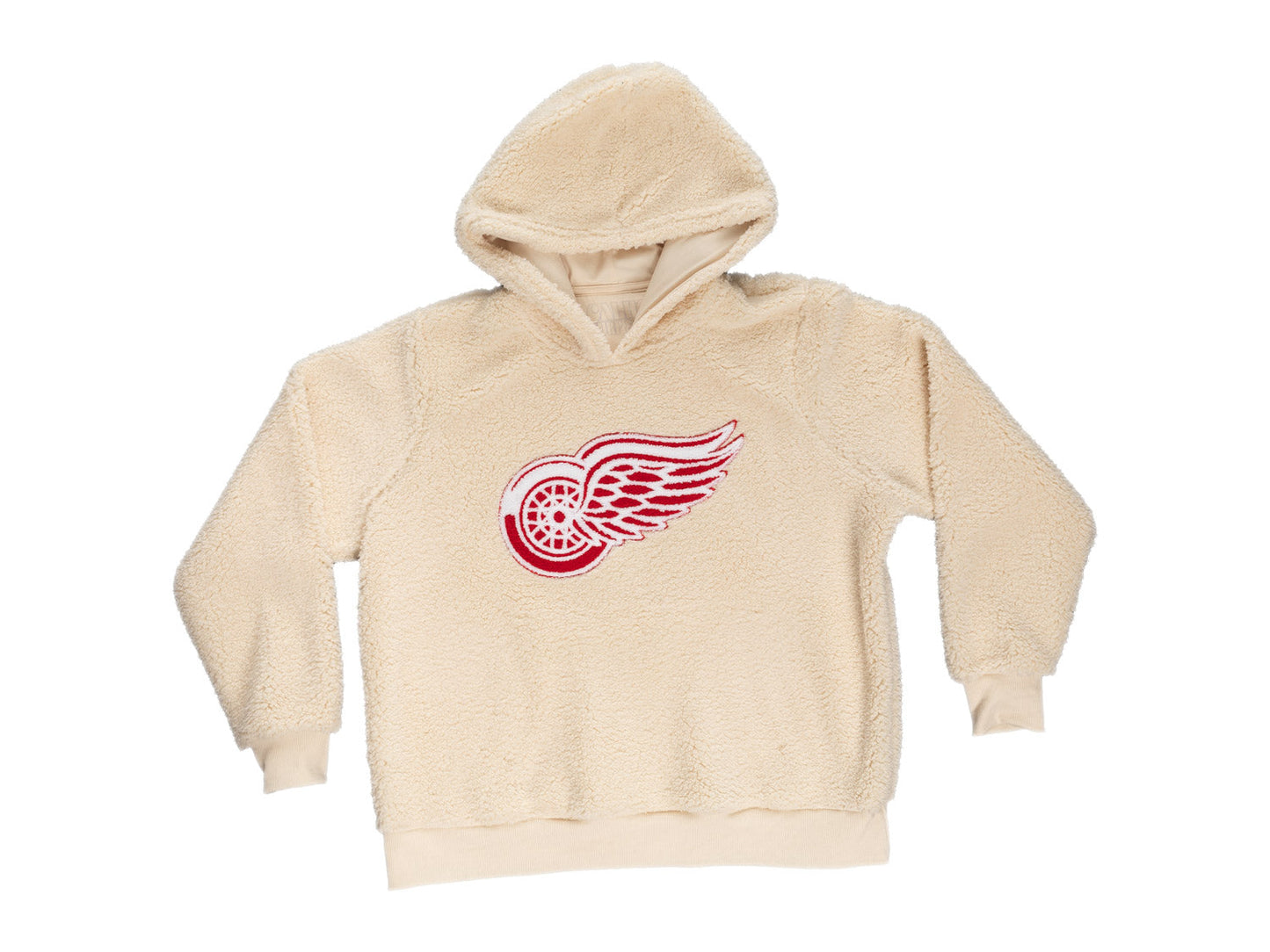 Chandail à capuchon Sherpa pour femme des Red Wings de Détroit avec logo en chenille de qualité supérieure