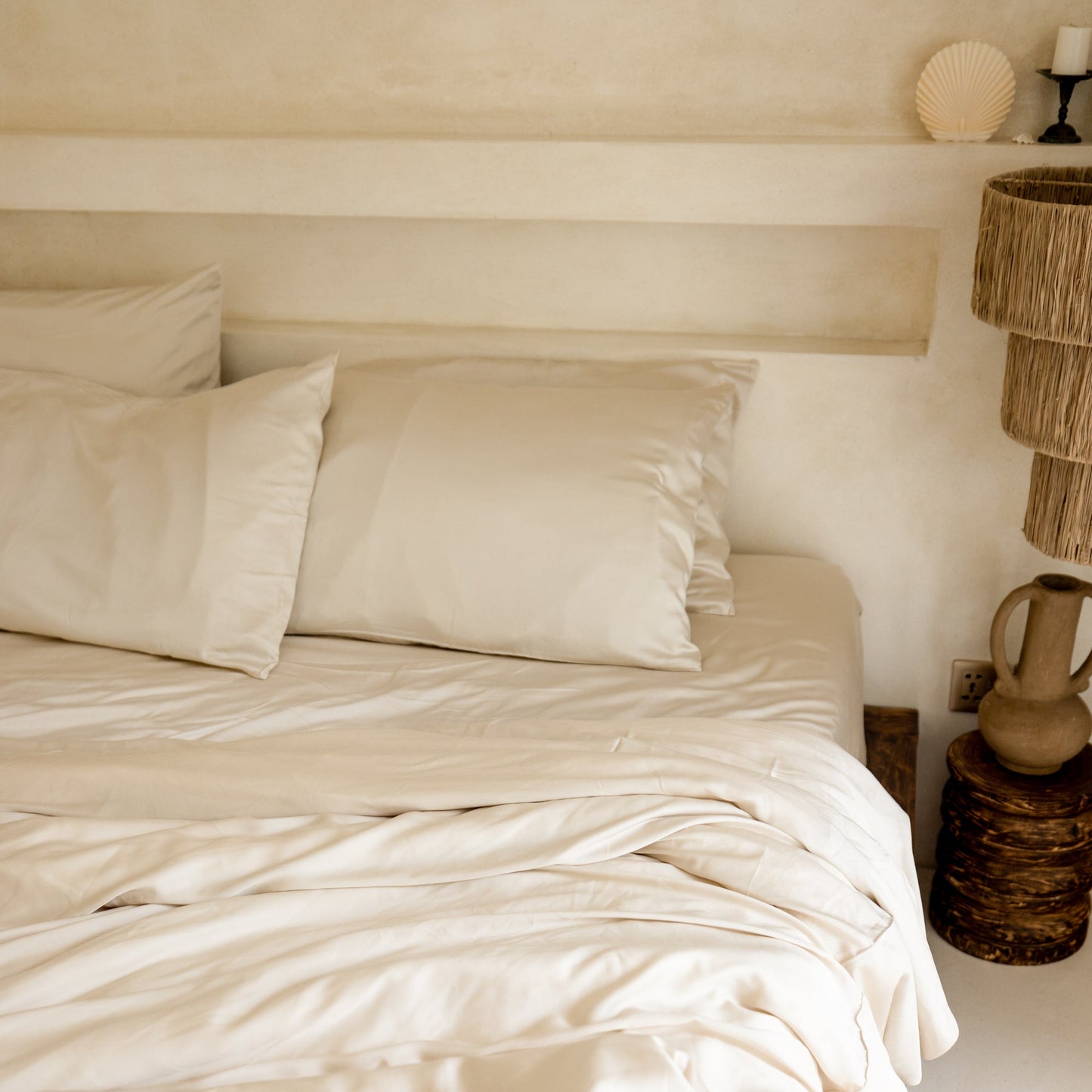 Drap-housse en satin de bambou biologique