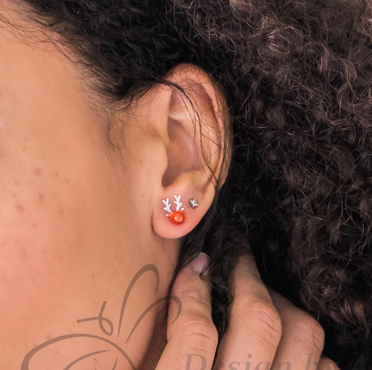 Vente d'échantillons : Puces d'oreilles Renne en argent sterling