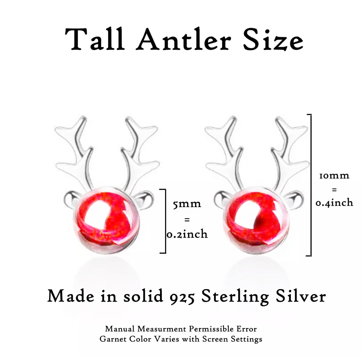 Vente d'échantillons : Puces d'oreilles Renne en argent sterling