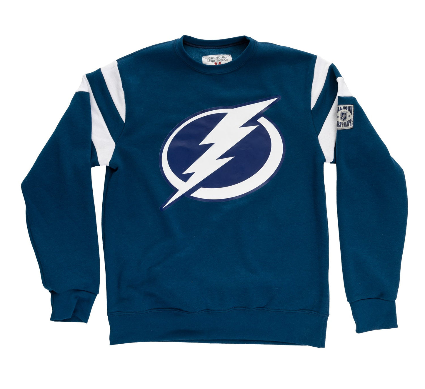 Sweat-shirt ras du cou de style rétro universitaire Tampa Bay Lightning