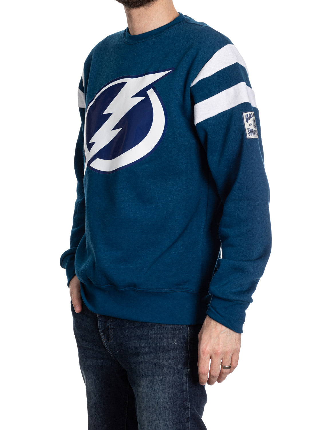 Sweat-shirt ras du cou de style rétro universitaire Tampa Bay Lightning