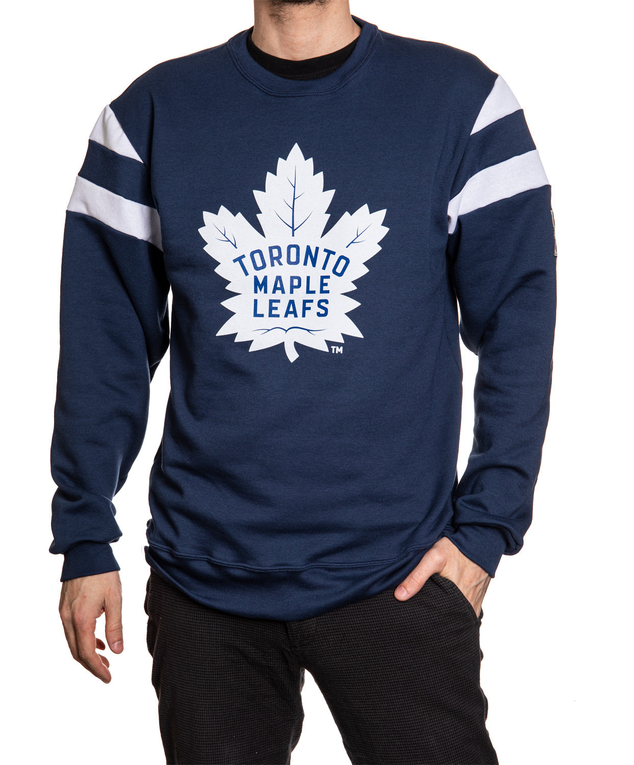 Sweat-shirt ras du cou de style rétro universitaire des Maple Leafs de Toronto