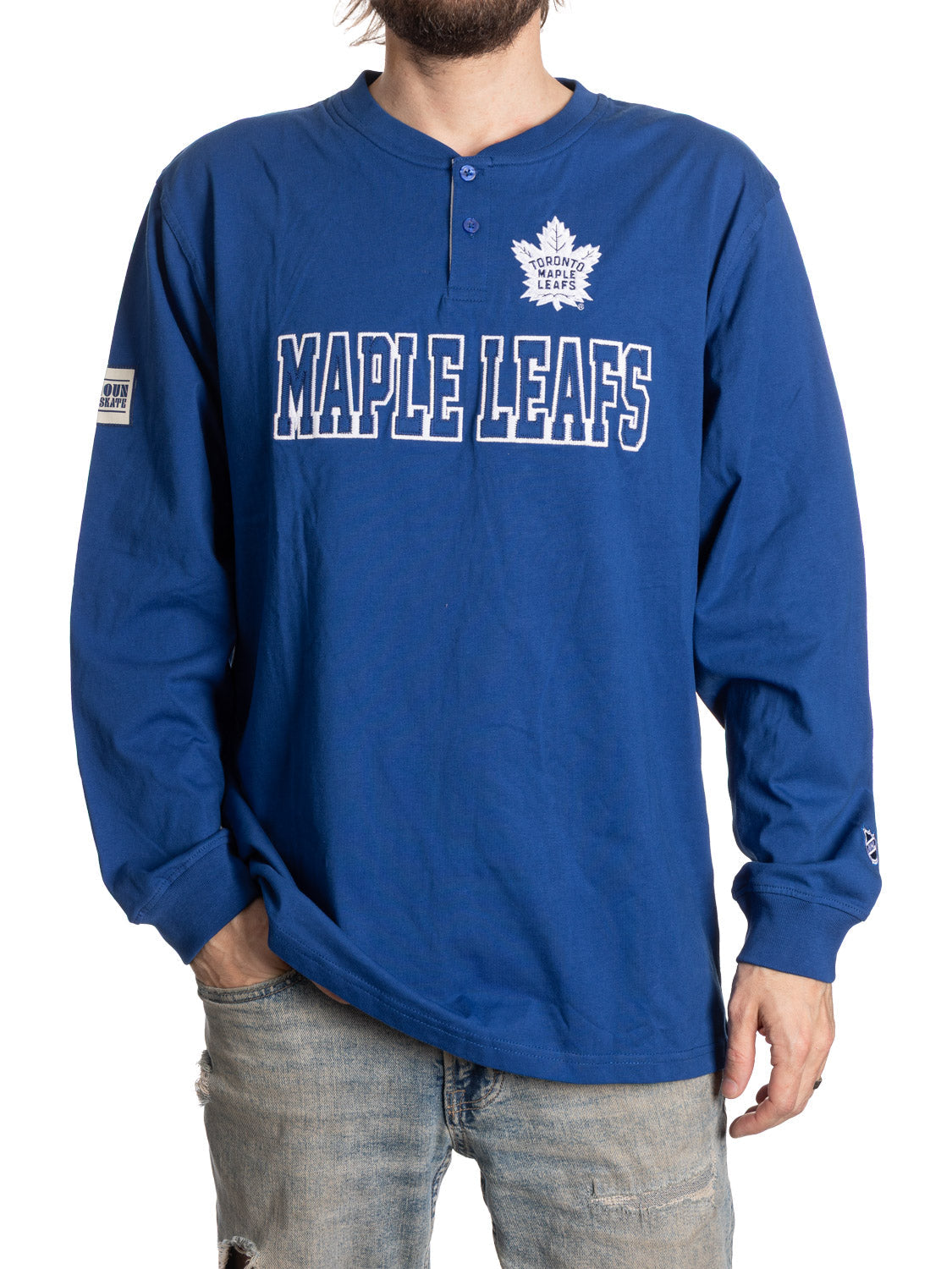 Haut à manches longues Henley des Maple Leafs de Toronto