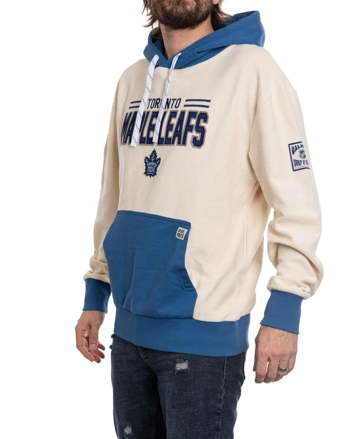 Chandail à capuchon unisexe de qualité supérieure Toronto Maple Leafs NHL en tissu éponge inversé, style rétro