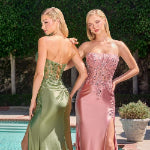 Stretch satin with intricate