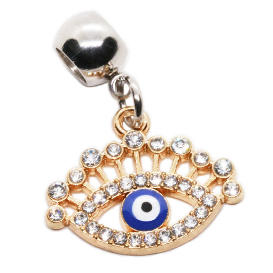 Evil Eye Charms for Bracelets - Evil Eye Decor for a Necklace with Stainless Steel Connector and Metal Alloy Charm - Protection and Style - Elegant Accessory for Home or Personal Decoration-0