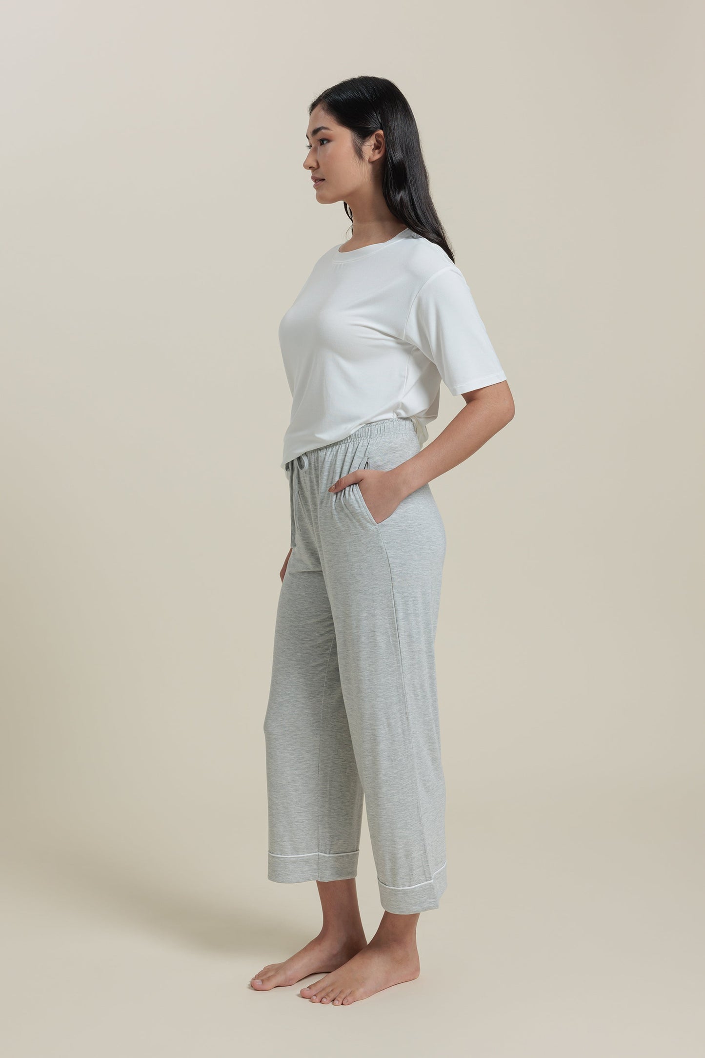Pantalon capri de pyjama en bambou