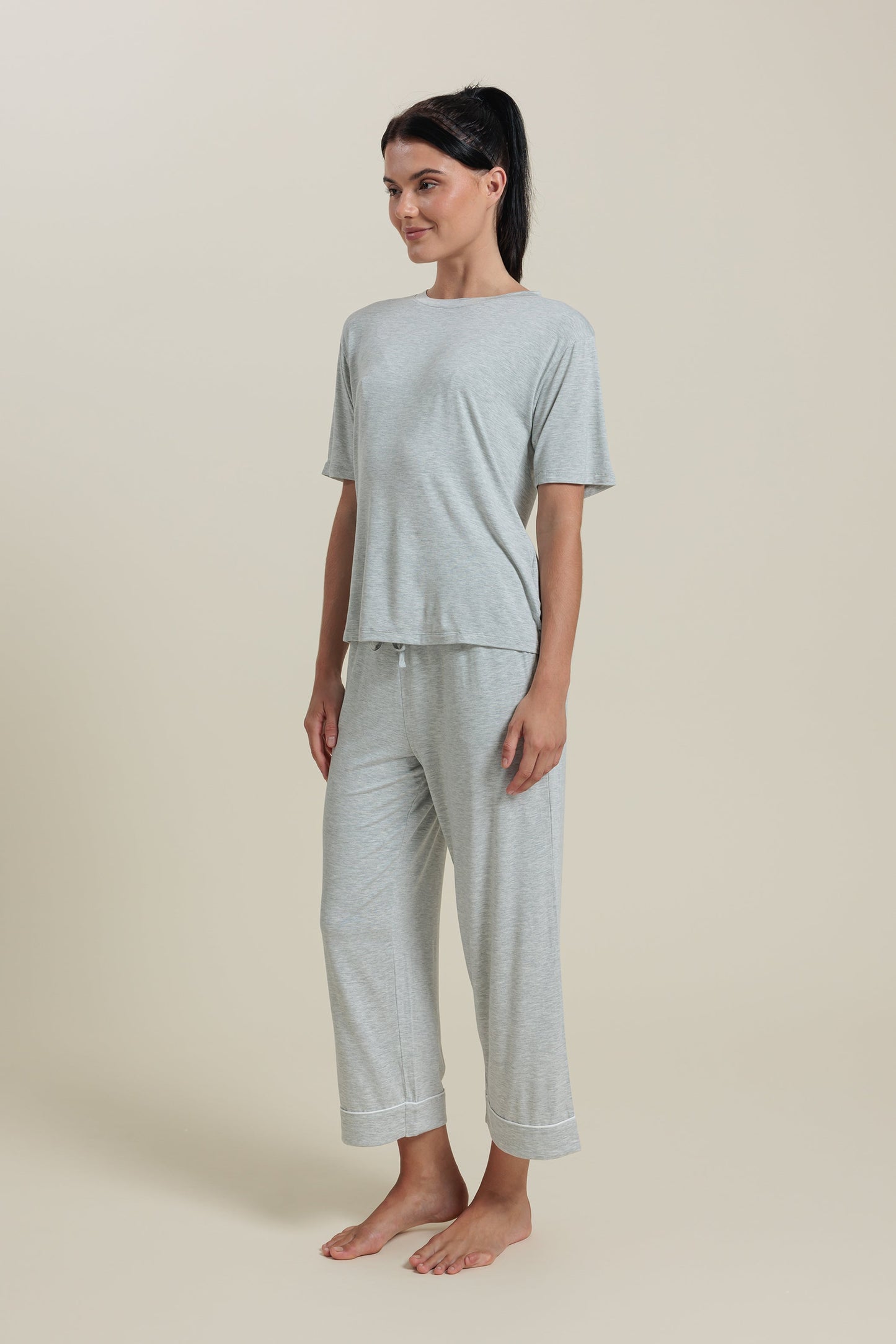 Pantalon capri de pyjama en bambou