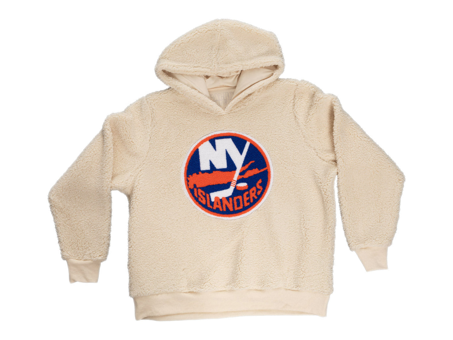 Chandail à capuchon Sherpa pour femme des Islanders de New York avec logo en chenille de qualité supérieure