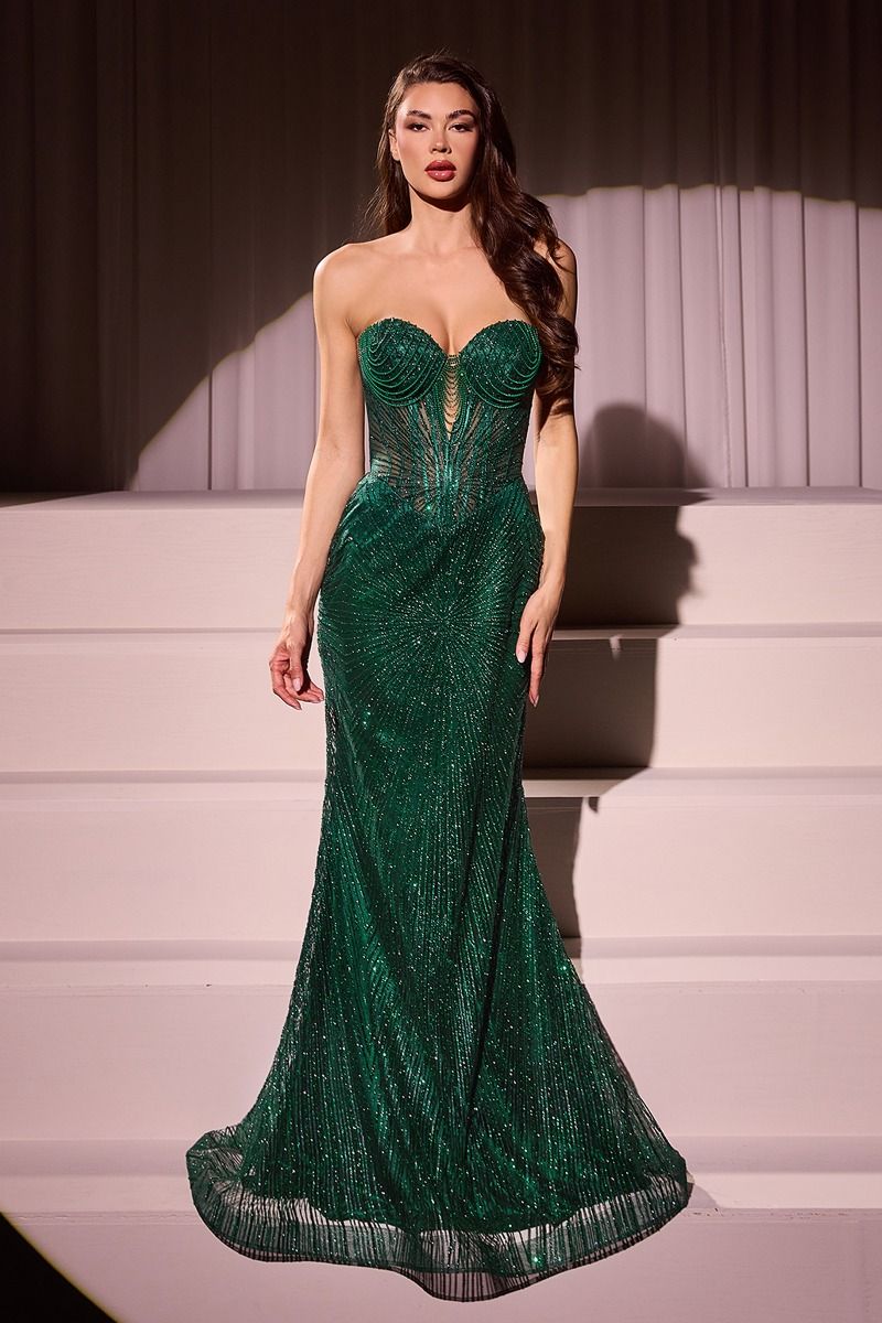 ROBE LONGUE PAILLETTÉE SANS BRETELLES