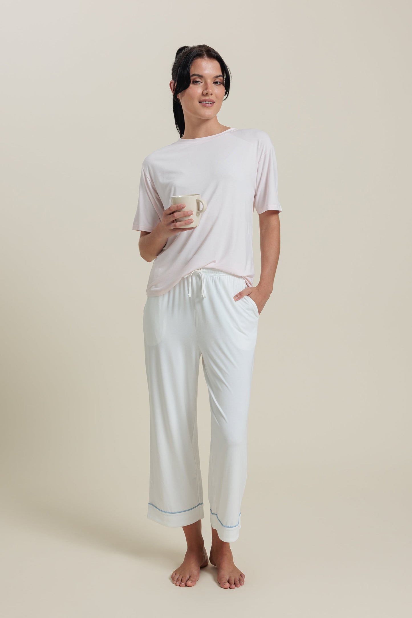 Sleepwear Set <br/>Bamboo T-Shirt & Cropped Pants Set