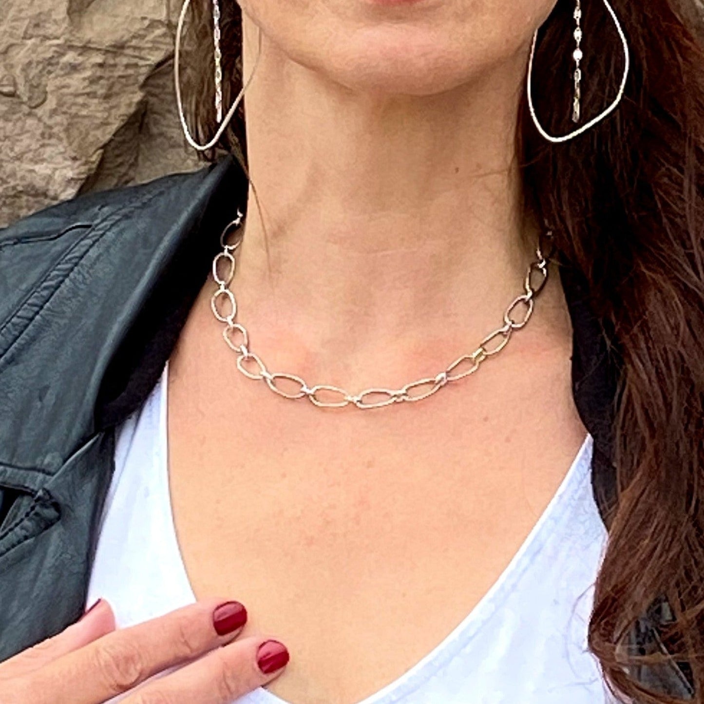 Collier lien éclatant en argent sterling