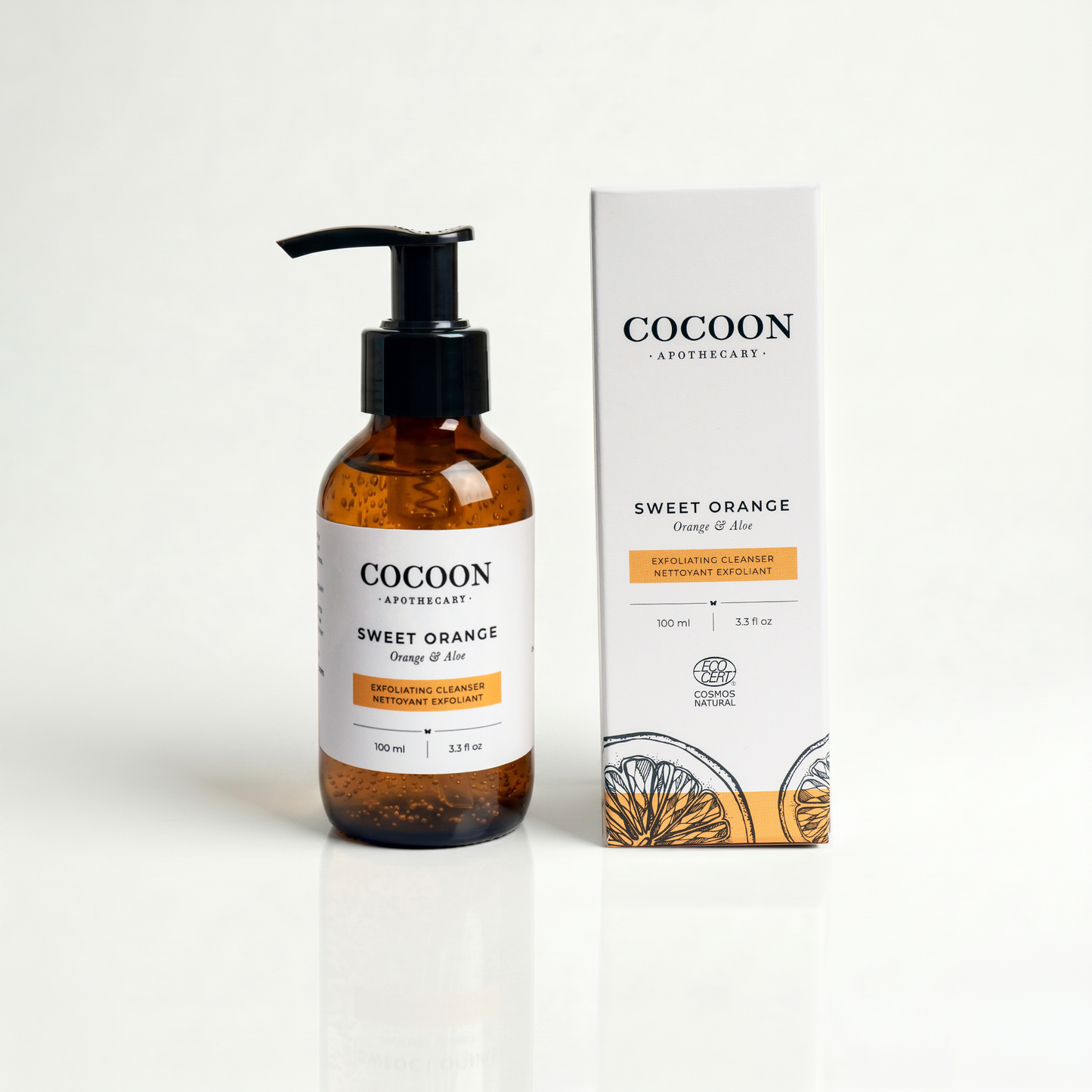 Nettoyant Exfoliant à l'Orange Douce - Gel Nettoyant Exfoliant pour une Peau Plus Nette et Équilibrée