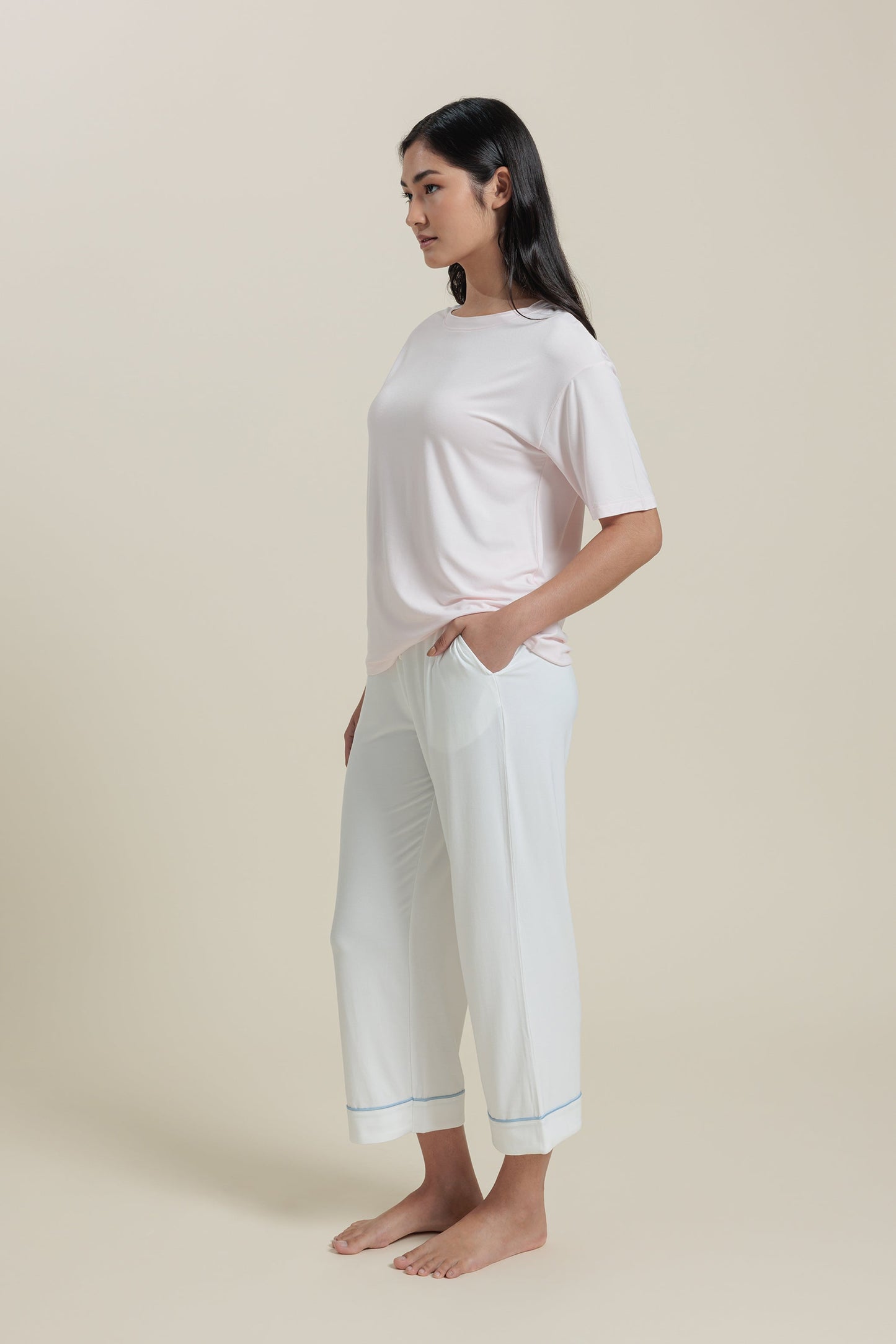 Pantalon capri de pyjama en bambou